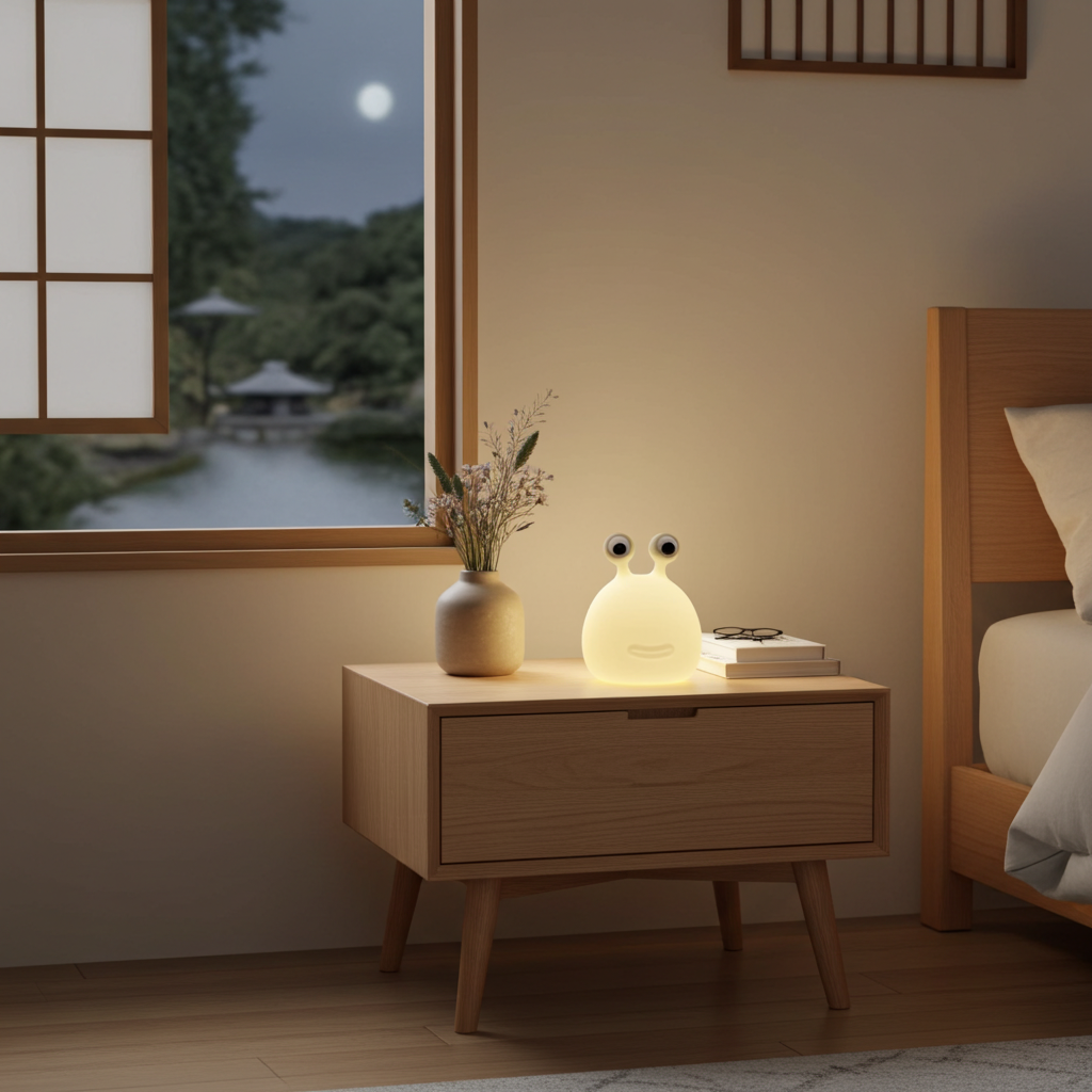 veilleuse-kawaii-limace-lumiere-douce-chambre-table-de-nuit